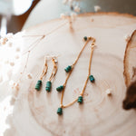 Gift Set: Bracelet + Earrings with Turquoise Beads and 14k Gold - fill - Golden Road Crafted