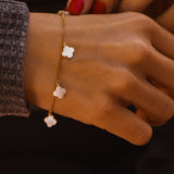 Gift Set: Mother of Pearl Earrings + Bracelet in 14k Gold - fill - Golden Road Crafted
