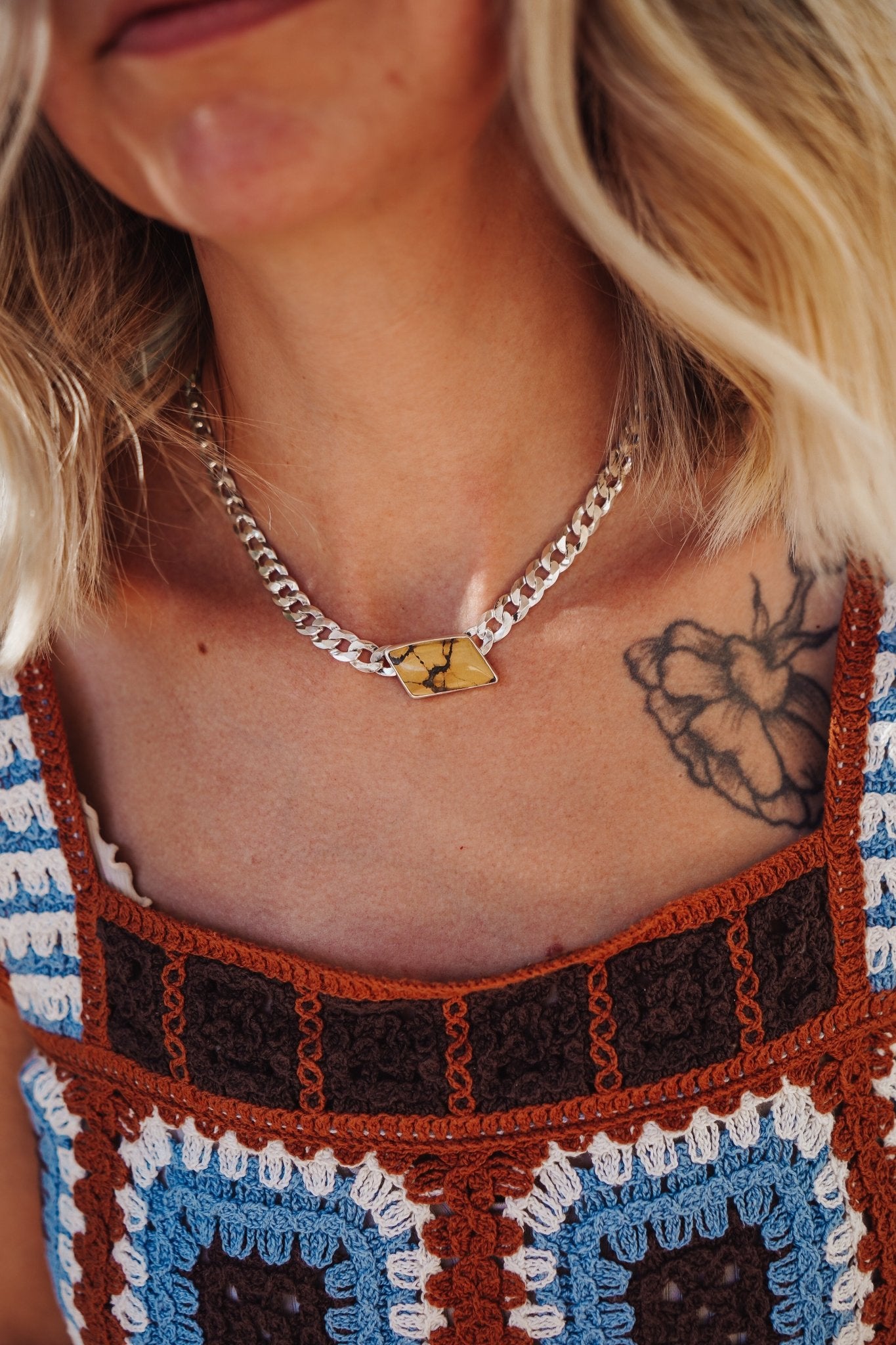 Giraffe Turquoise Choker - Golden Road Crafted