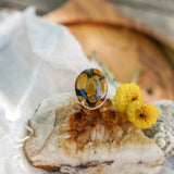Giraffe Turquoise Ring with 14K Gold - Fill Star Prong (Size 9) - Golden Road Crafted