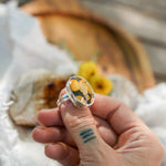 Giraffe Turquoise Ring with 14K Gold - Fill Star Prong (Size 9) - Golden Road Crafted