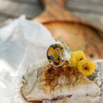 Giraffe Turquoise Ring with 14K Gold - Fill Star Prong (Size 9) - Golden Road Crafted