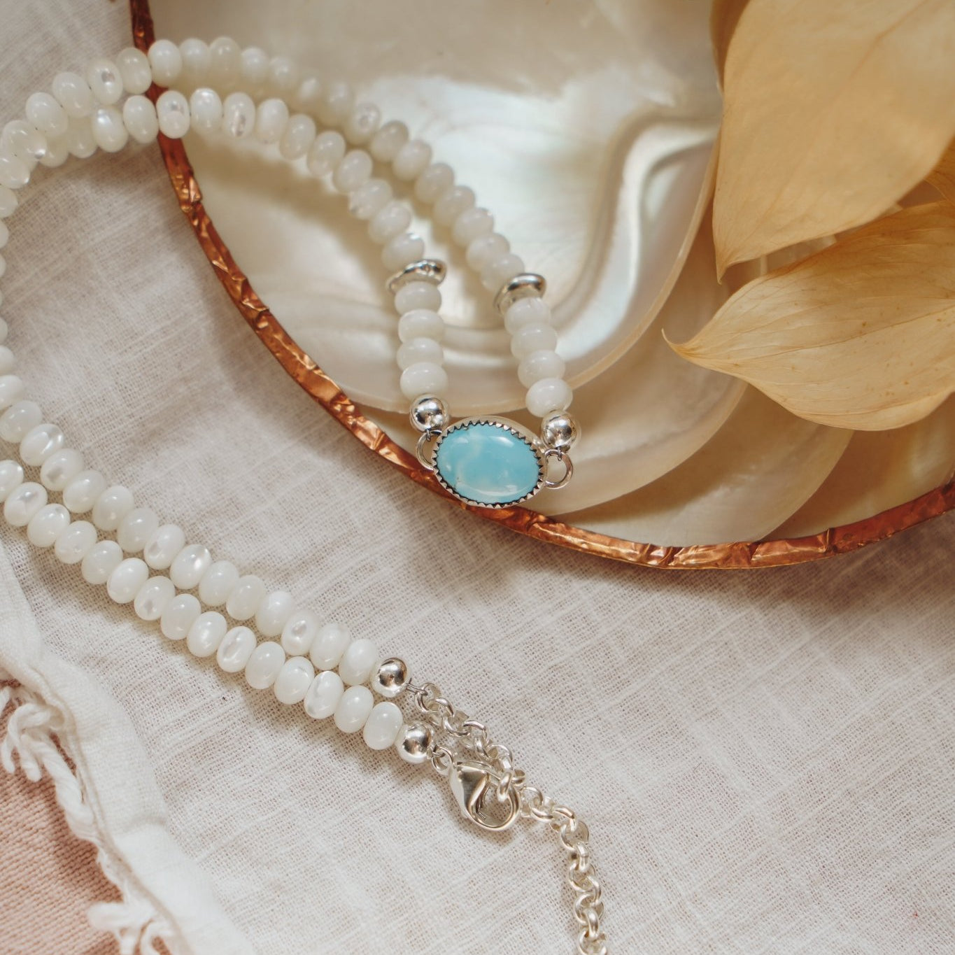 Golden Hills Choker w/ Pearl Beads - Golden Road Crafted