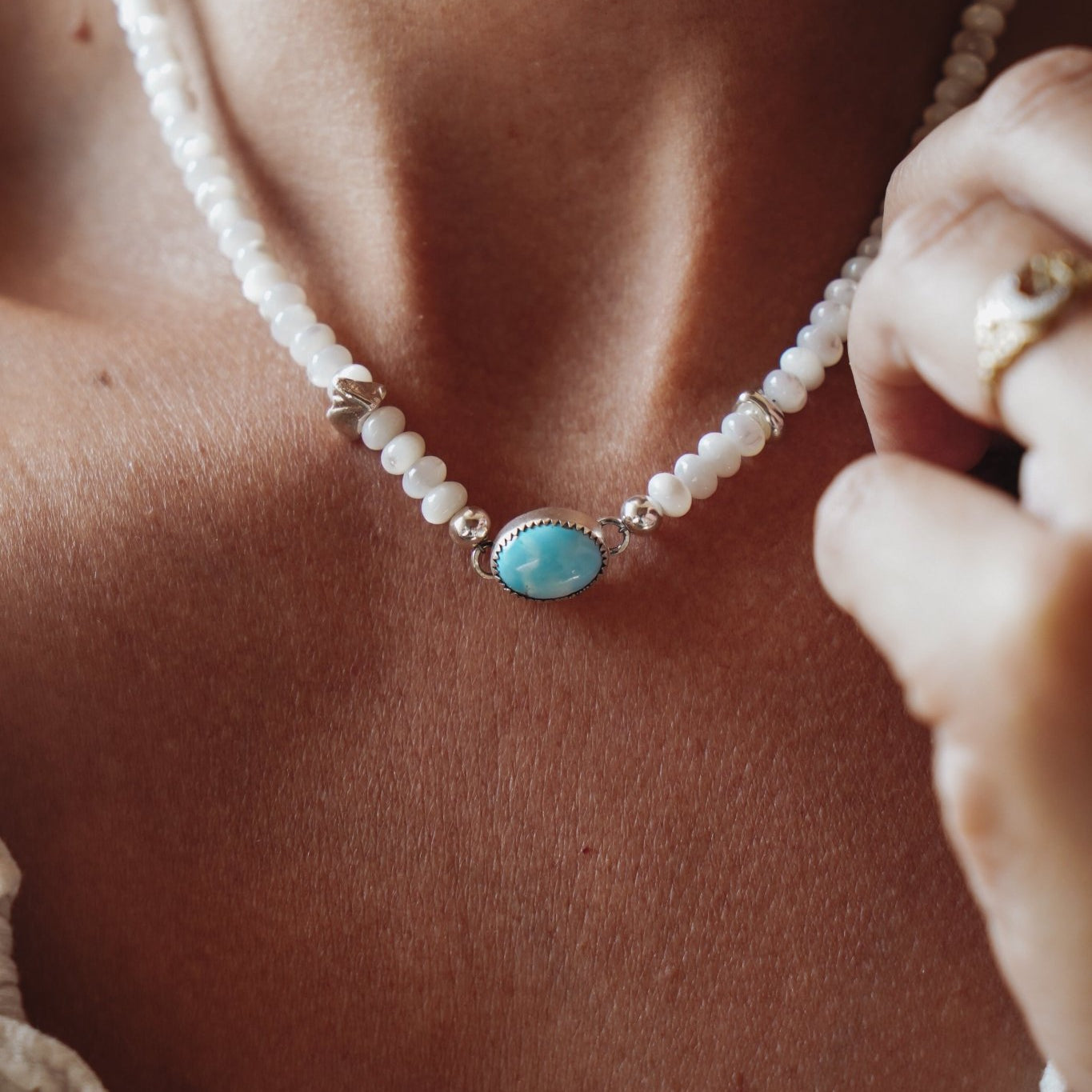 Golden Hills Choker w/ Pearl Beads - Golden Road Crafted