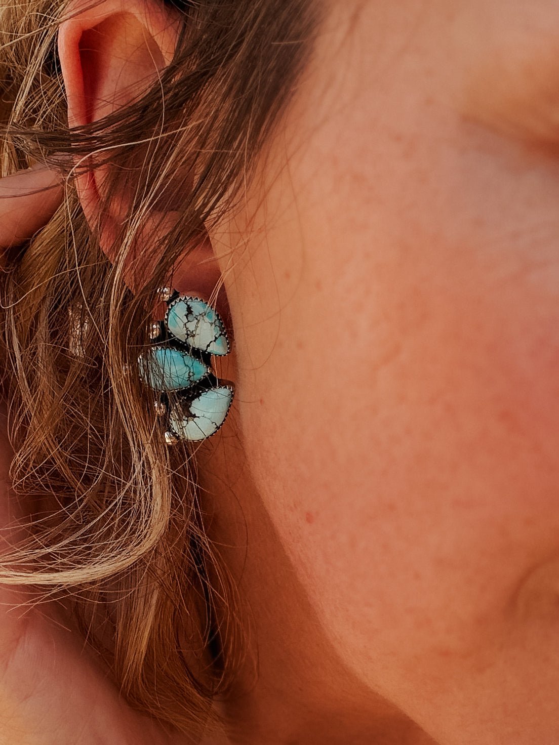 Golden Hills Turquoise Cluster Studs - Golden Road Crafted