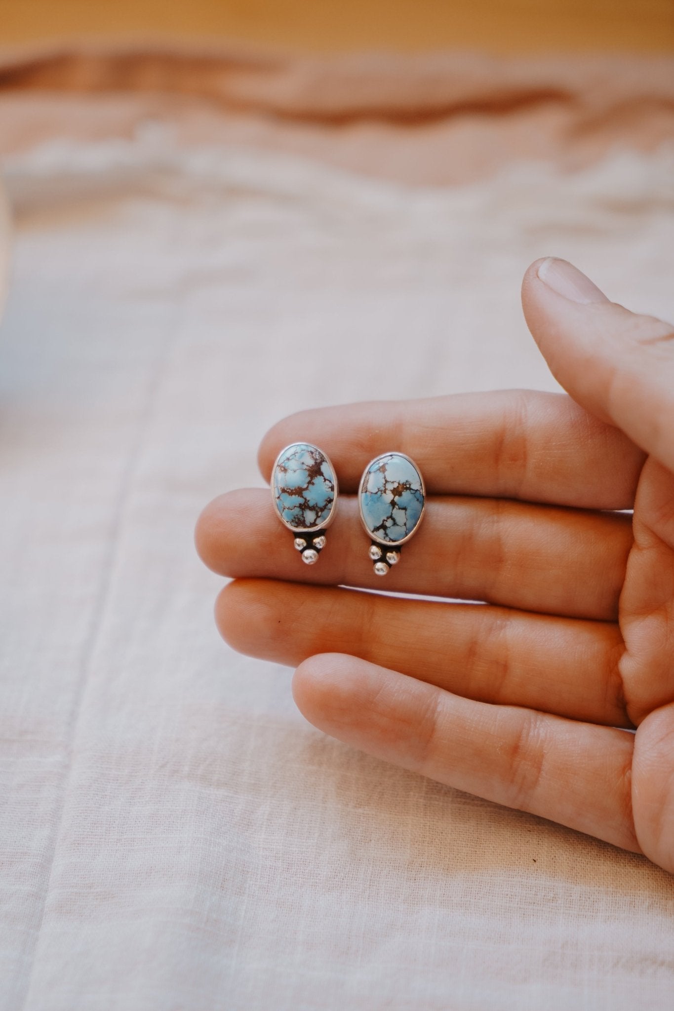 Golden Hills Turquoise Studs - Golden Road Crafted