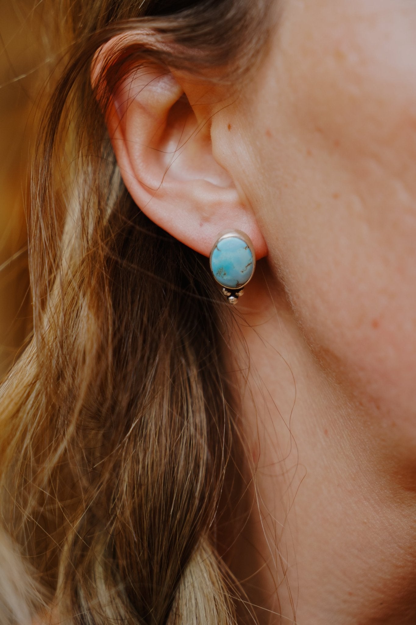 Golden Hills Turquoise Studs - Golden Road Crafted