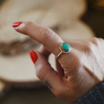 Golden Sun Ring in Carico Lake Turquoise (Size 9.5) - Golden Road Crafted