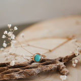 Golden Sun Ring in Carico Lake Turquoise (Size 9.5) - Golden Road Crafted