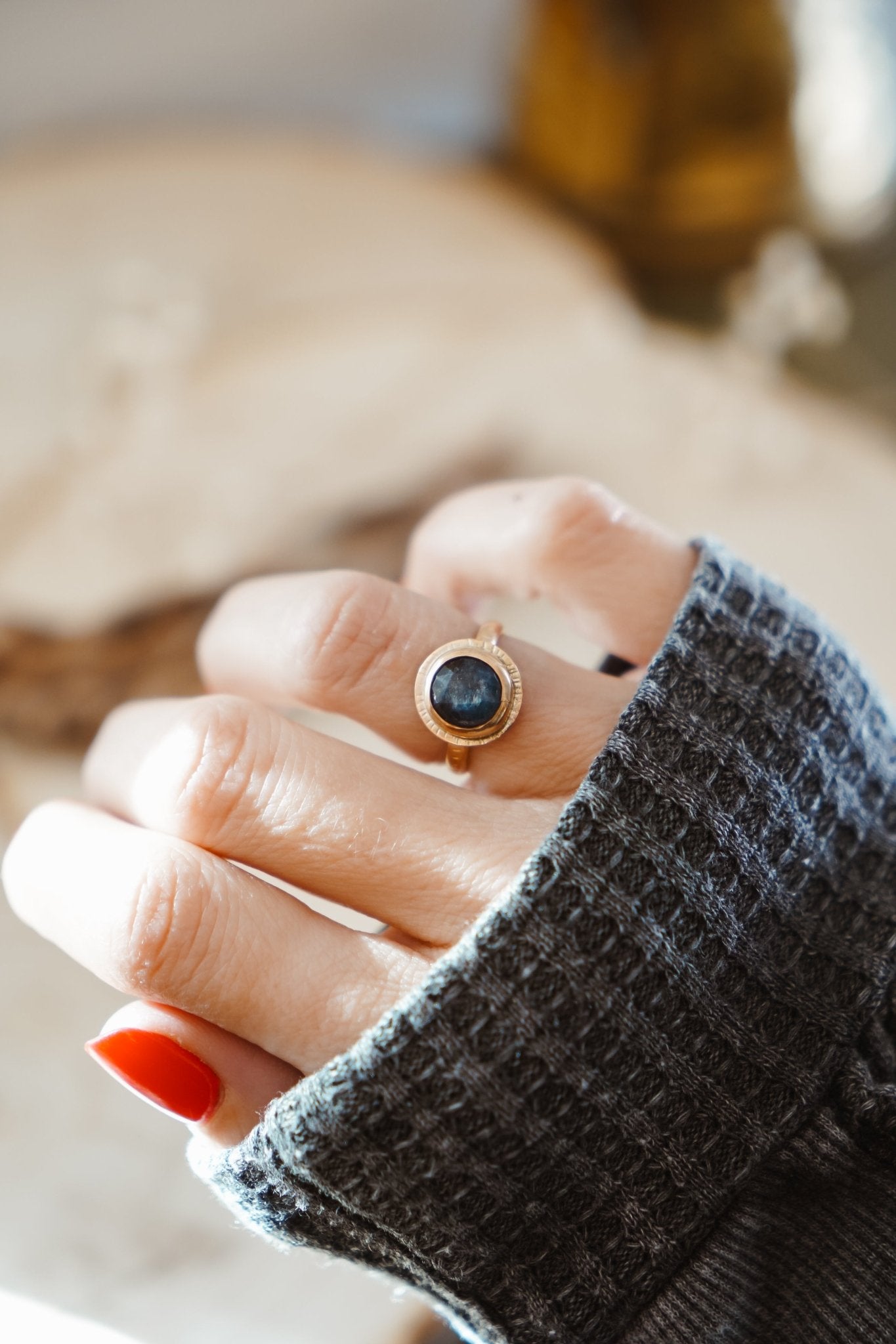 Golden Sun Ring in Kyanite (Size 6) - Golden Road Crafted