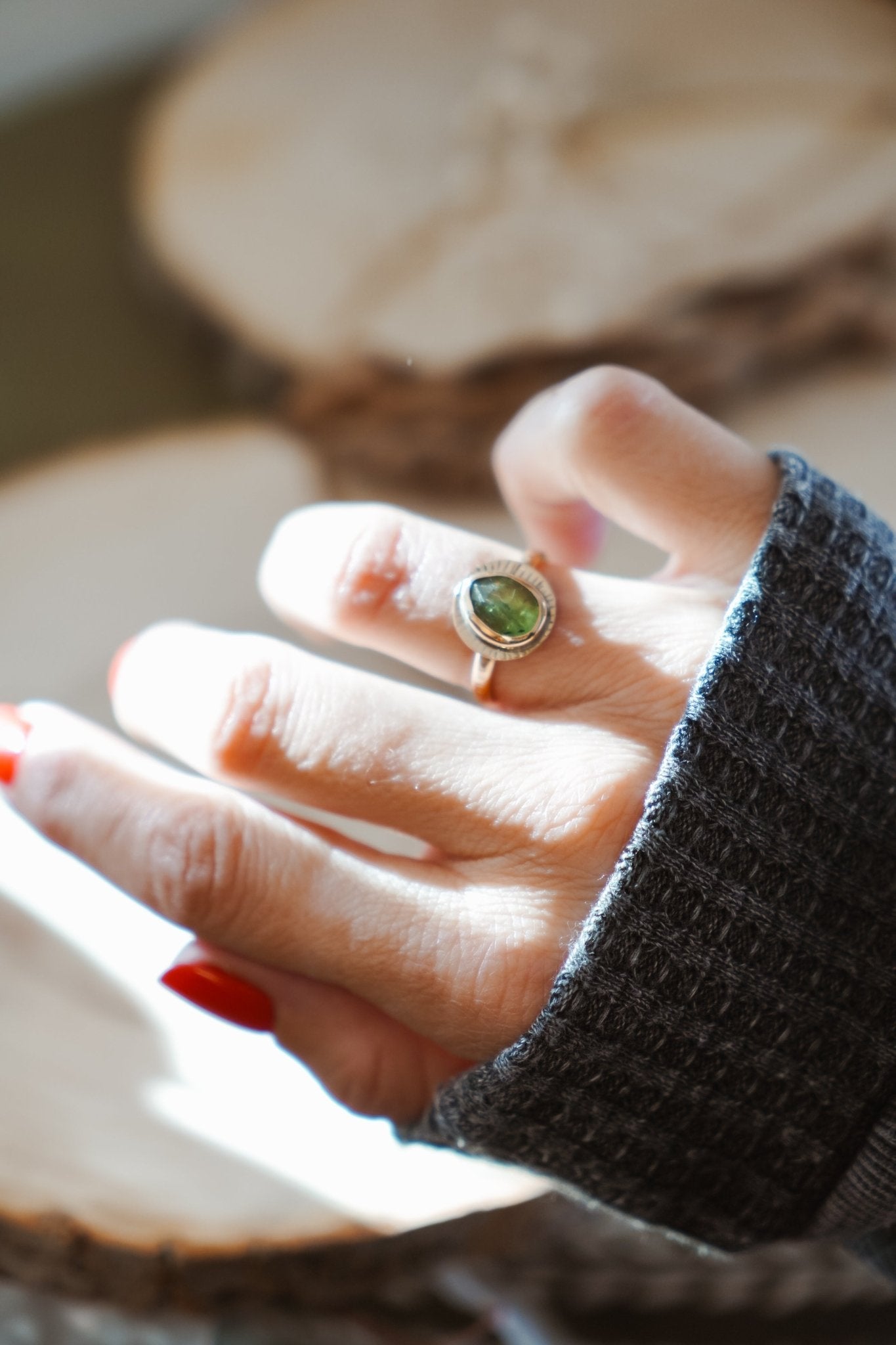 Golden Sun Ring in Kyanite (Size 8) - Golden Road Crafted