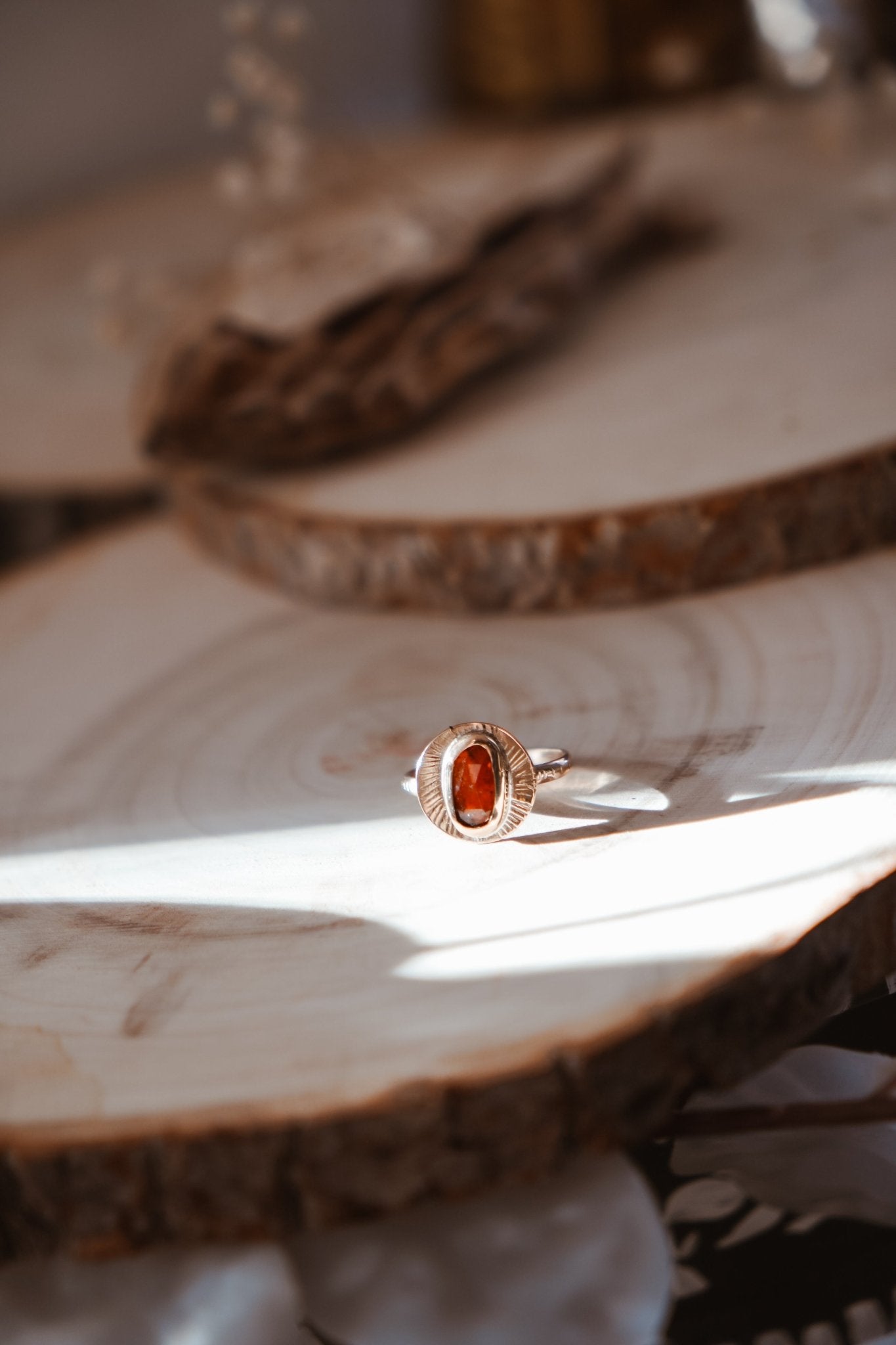 Golden Sun Ring in Kyanite (Size 9.5) - Golden Road Crafted