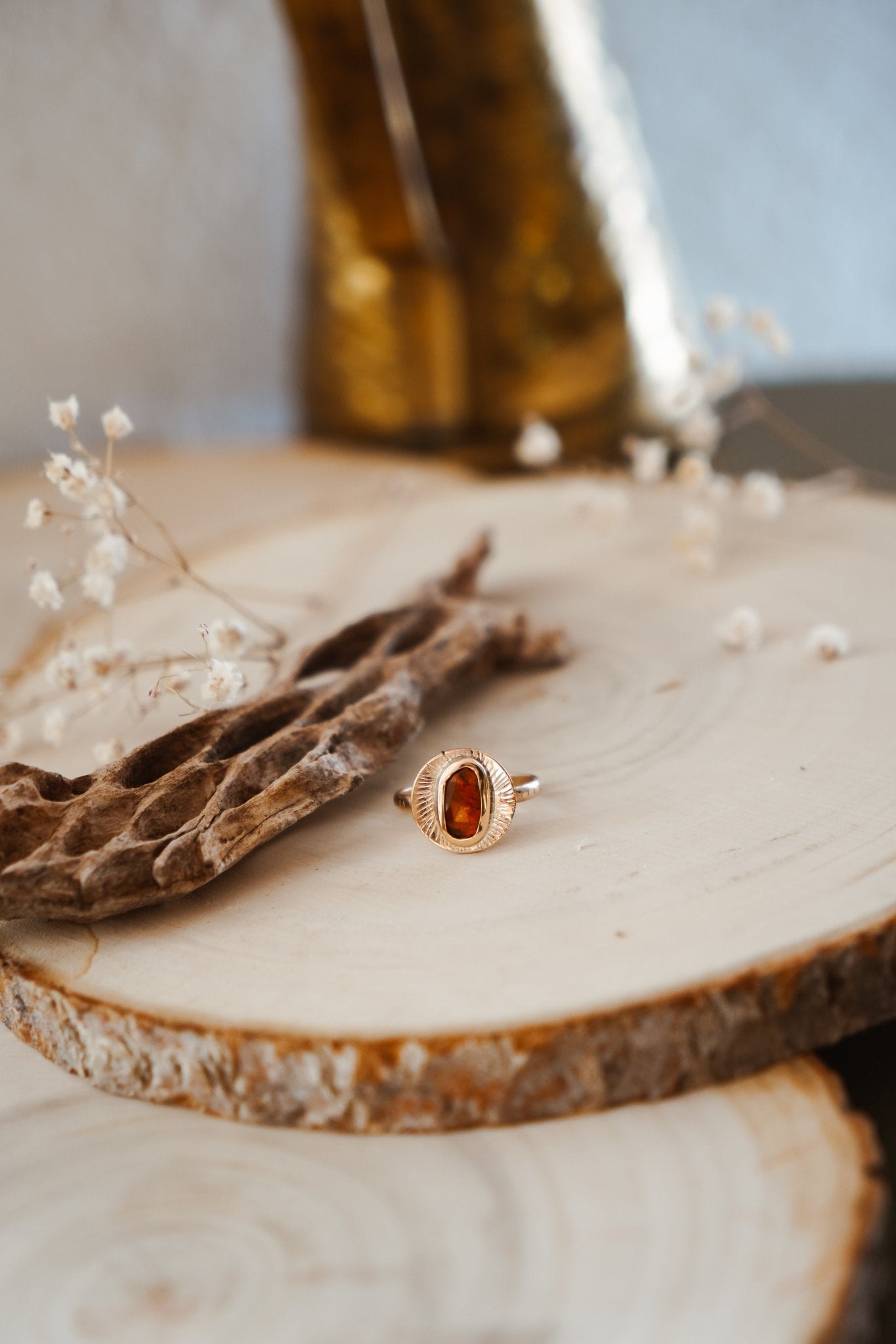 Golden Sun Ring in Kyanite (Size 9.5) - Golden Road Crafted