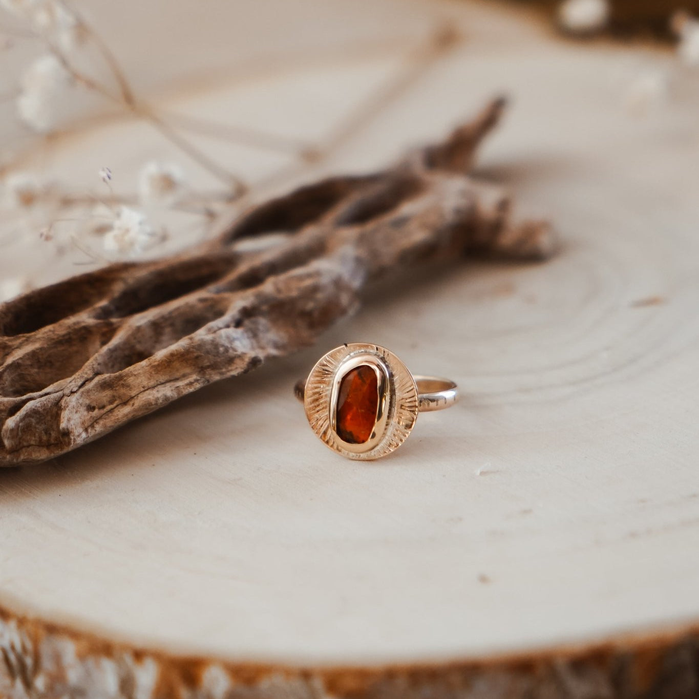 Golden Sun Ring in Kyanite (Size 9.5) - Golden Road Crafted