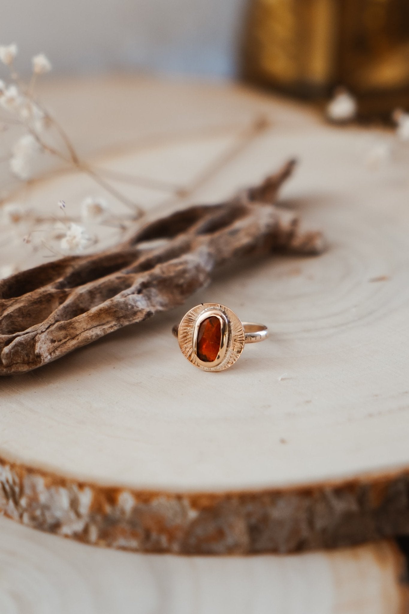 Golden Sun Ring in Kyanite (Size 9.5) - Golden Road Crafted