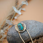 Hair Fork in Kingman Turquoise - Golden Road Crafted