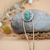 Hair Fork in Kingman Turquoise - Golden Road Crafted