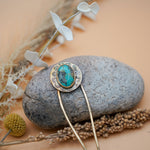 Hair Fork in Kingman Turquoise - Golden Road Crafted