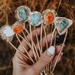 Hair Fork in Kingman Turquoise - Golden Road Crafted