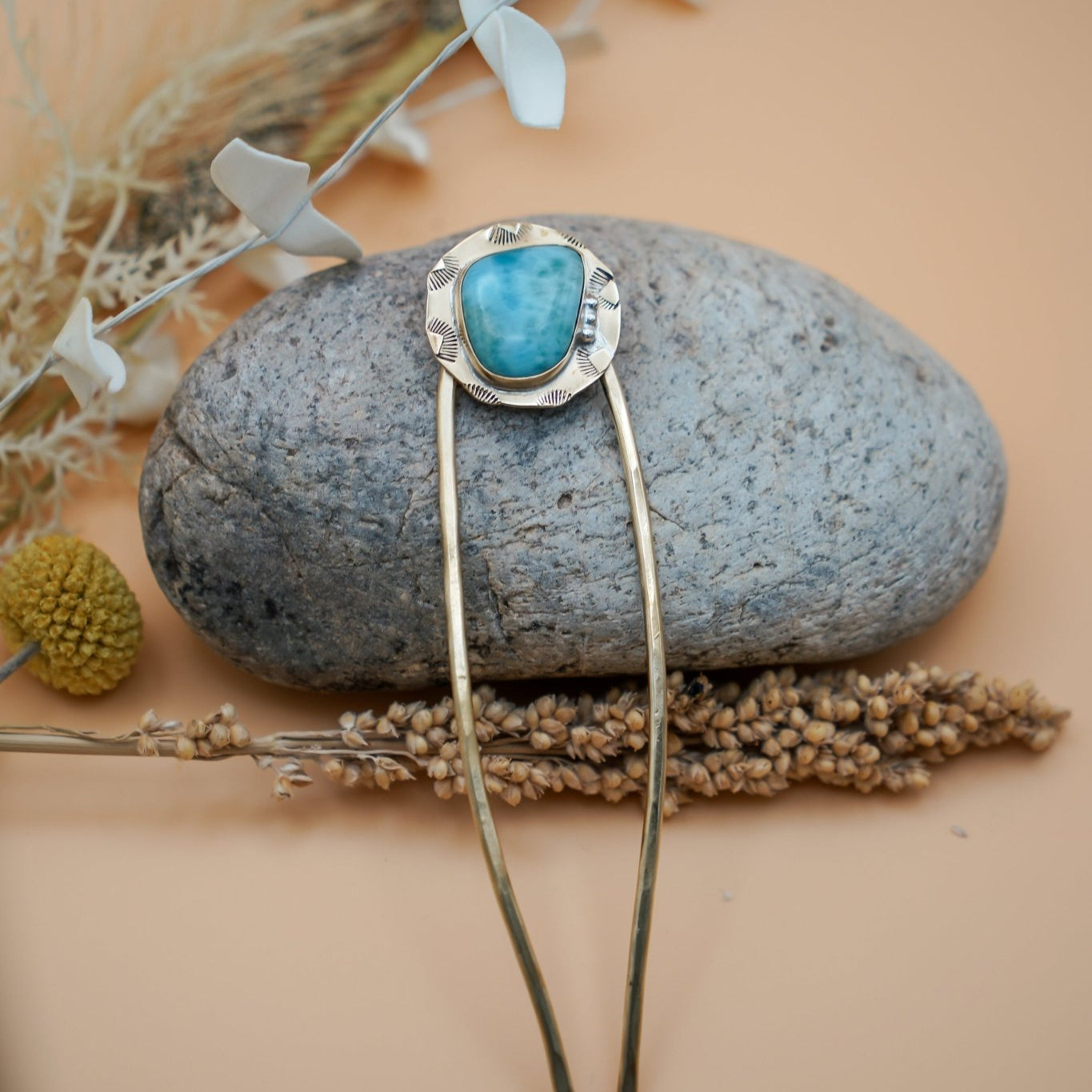 Hair Fork in Larimar - Golden Road Crafted