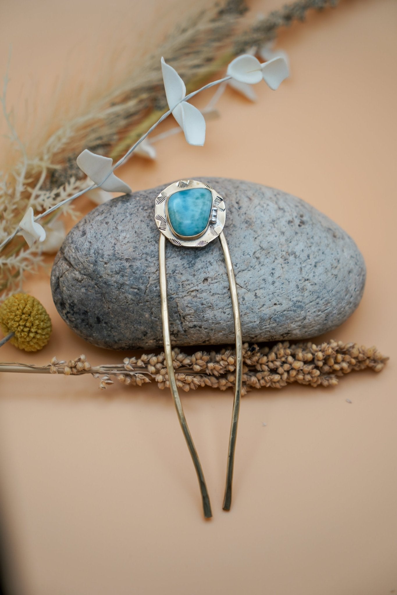 Hair Fork in Larimar - Golden Road Crafted
