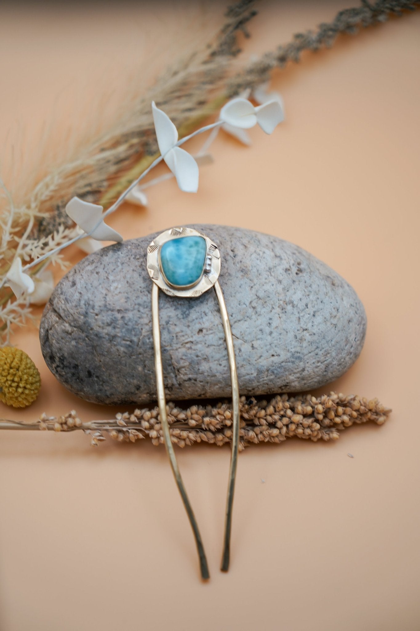 Hair Fork in Larimar - Golden Road Crafted