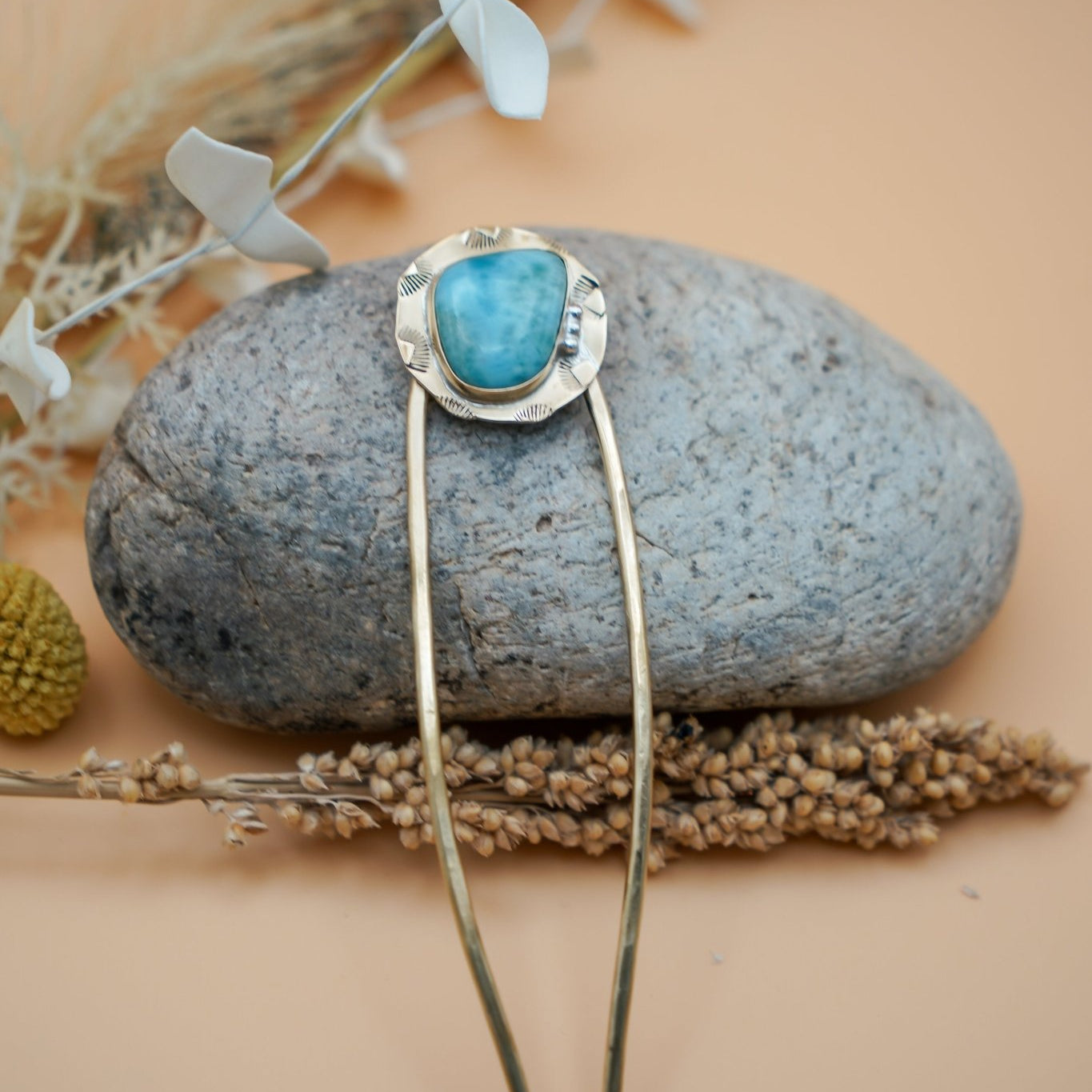 Hair Fork in Larimar - Golden Road Crafted