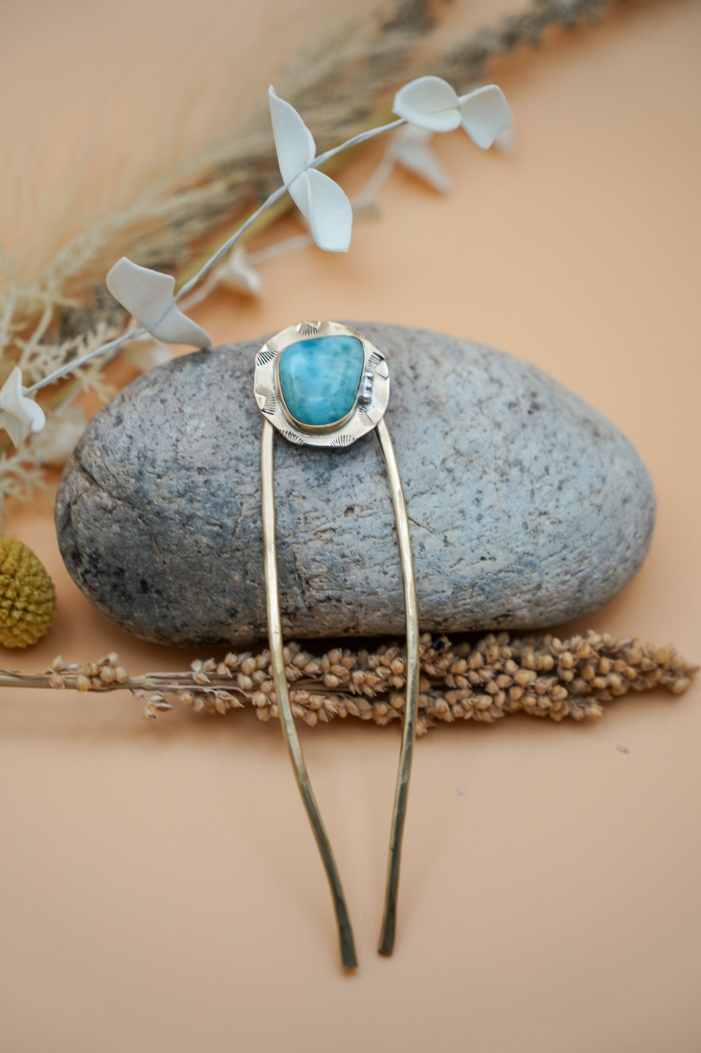 Hair Fork in Larimar - Golden Road Crafted