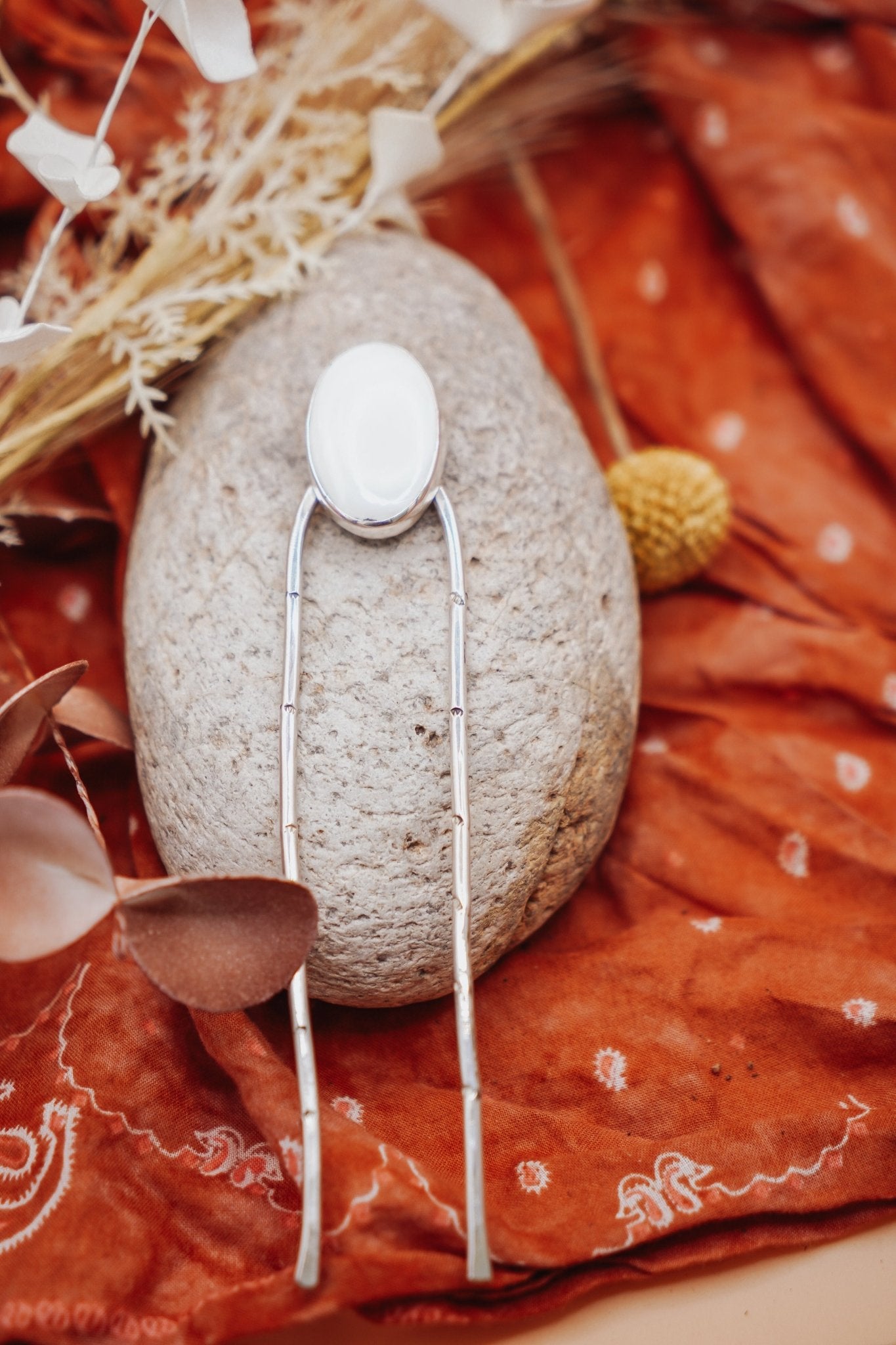 Hair Fork in Mother of Pearl - Golden Road Crafted