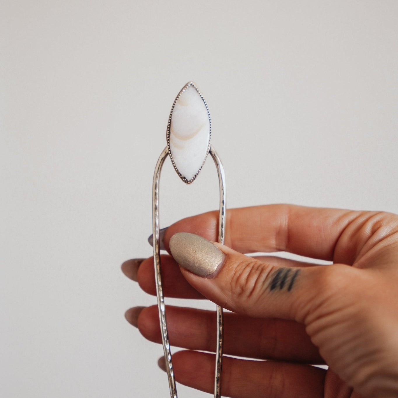 Hair Fork in Mother of Pearl - Golden Road Crafted
