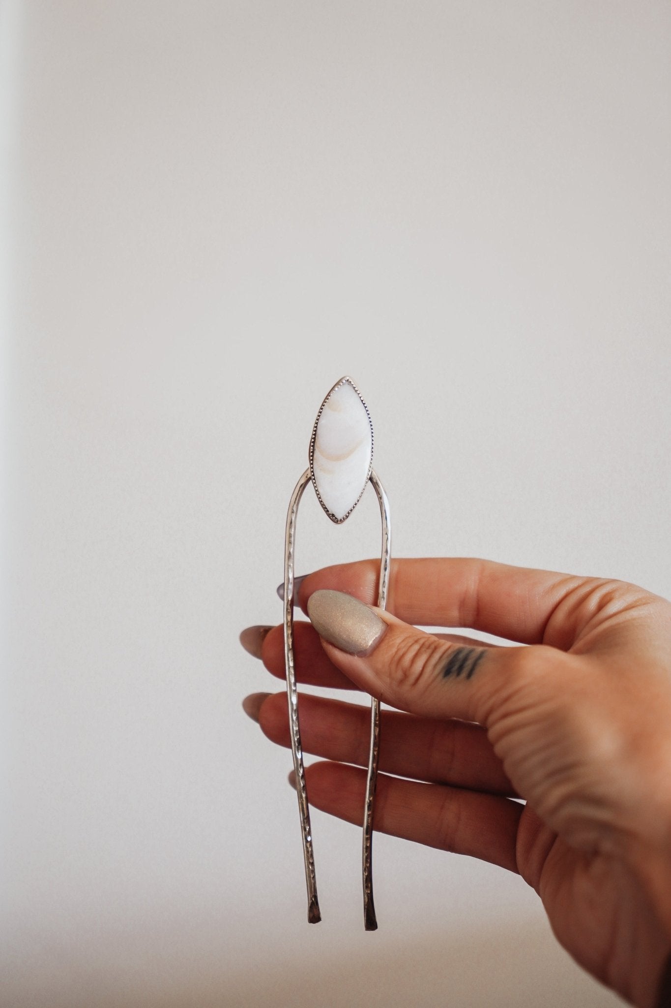Hair Fork in Mother of Pearl - Golden Road Crafted