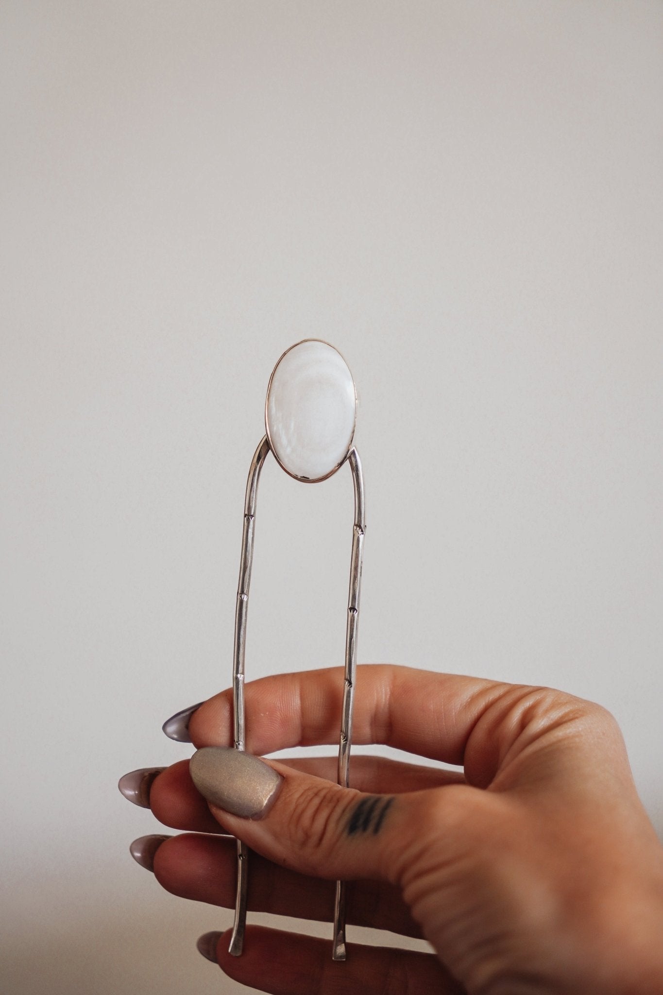 Hair Fork in Mother of Pearl - Golden Road Crafted