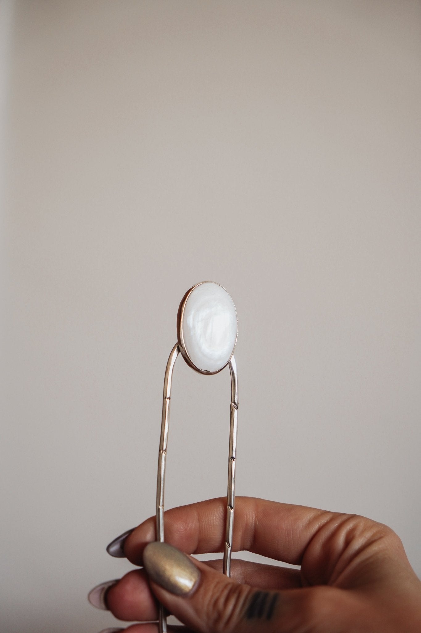 Hair Fork in Mother of Pearl - Golden Road Crafted