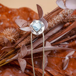 Hair Fork in Mother of Pearl Hearts - Golden Road Crafted