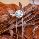 Hair Fork in Mother of Pearl Hearts - Golden Road Crafted