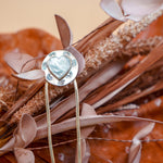 Hair Fork in Mother of Pearl Hearts - Golden Road Crafted
