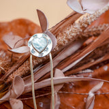 Hair Fork in Mother of Pearl Hearts - Golden Road Crafted
