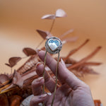 Hair Fork in Mother of Pearl Hearts - Golden Road Crafted