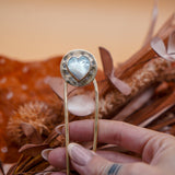 Hair Fork in Mother of Pearl Hearts - Golden Road Crafted