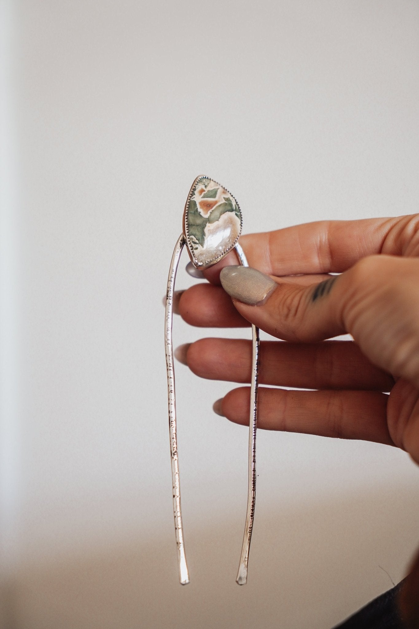 Hair Fork in Ocean Jasper - Golden Road Crafted