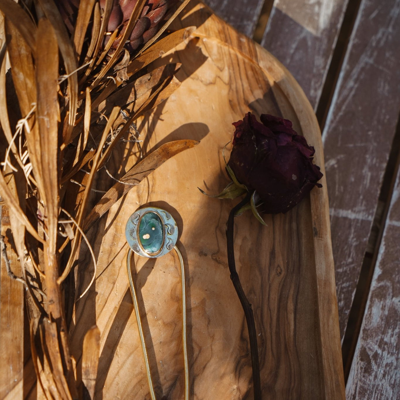 Hair Fork in Ocean Jasper - Golden Road Crafted