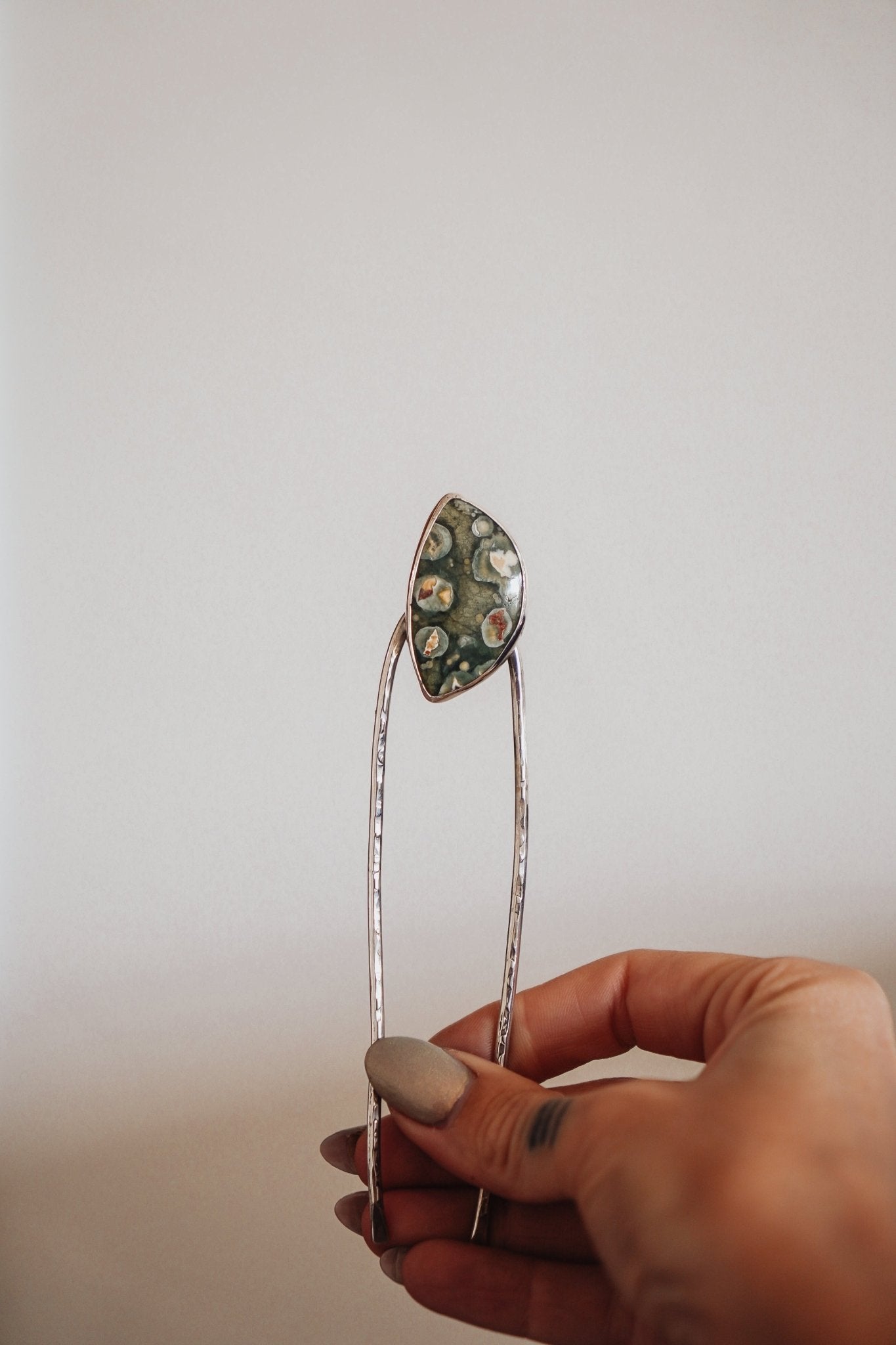 Hair Fork in Ocean Jasper - Golden Road Crafted