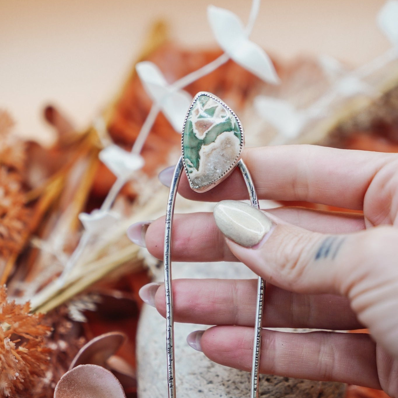 Hair Fork in Ocean Jasper - Golden Road Crafted