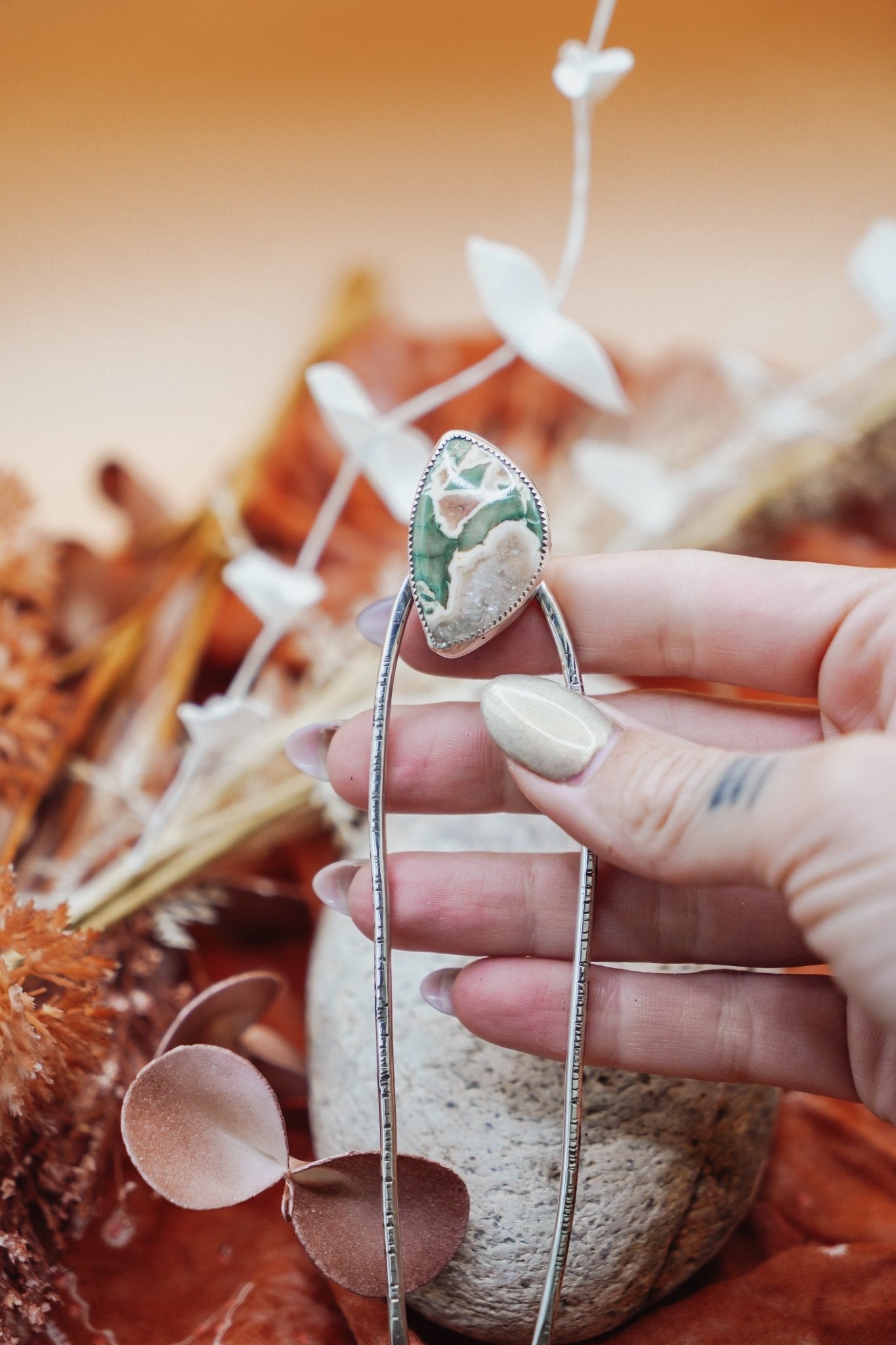 Hair Fork in Ocean Jasper - Golden Road Crafted
