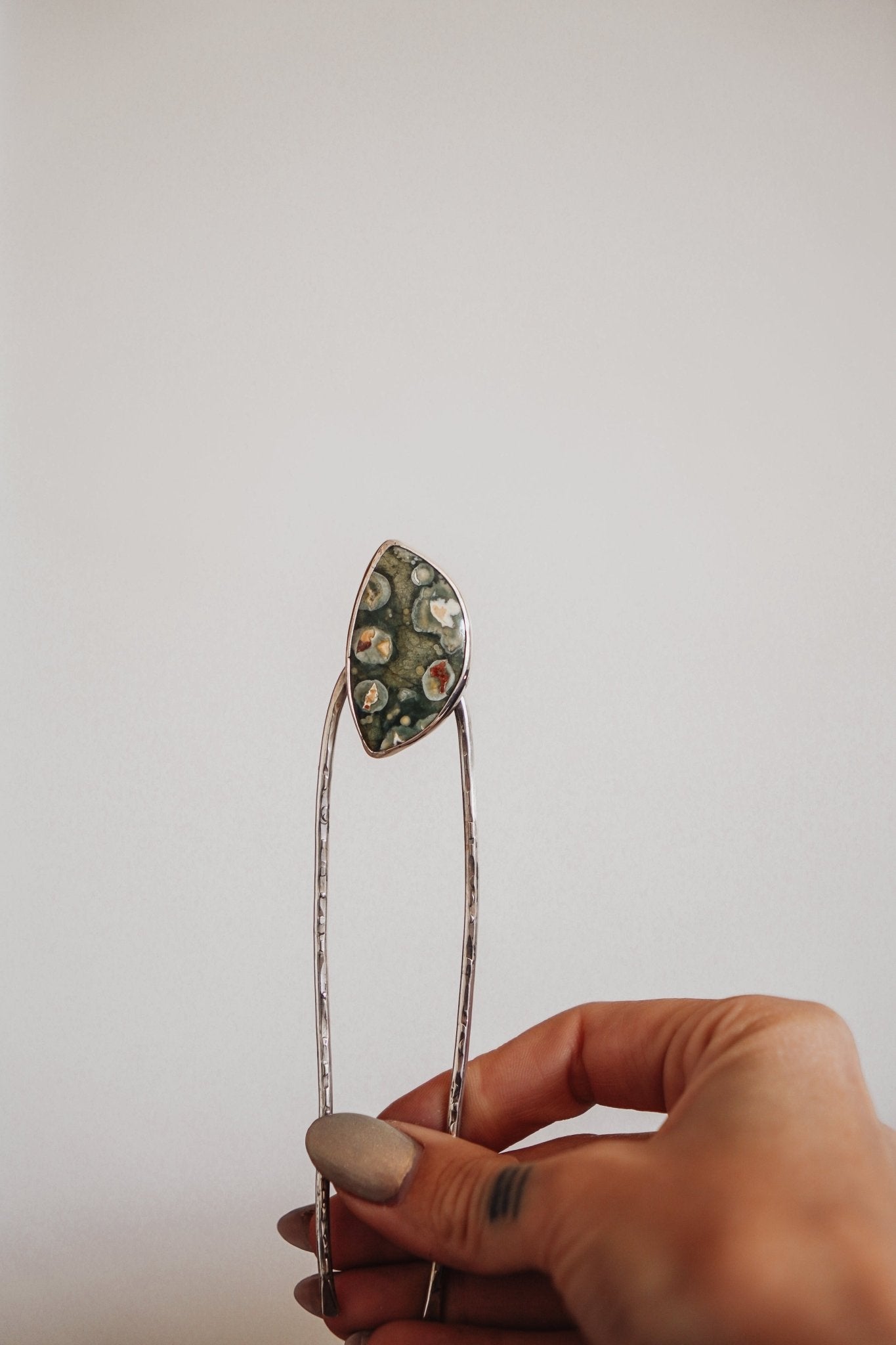 Hair Fork in Ocean Jasper - Golden Road Crafted