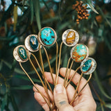 Hair Fork in Ocean Jasper - Golden Road Crafted