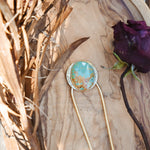 Hair Fork in Royston Turquoise - Golden Road Crafted