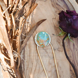 Hair Fork in Royston Turquoise - Golden Road Crafted