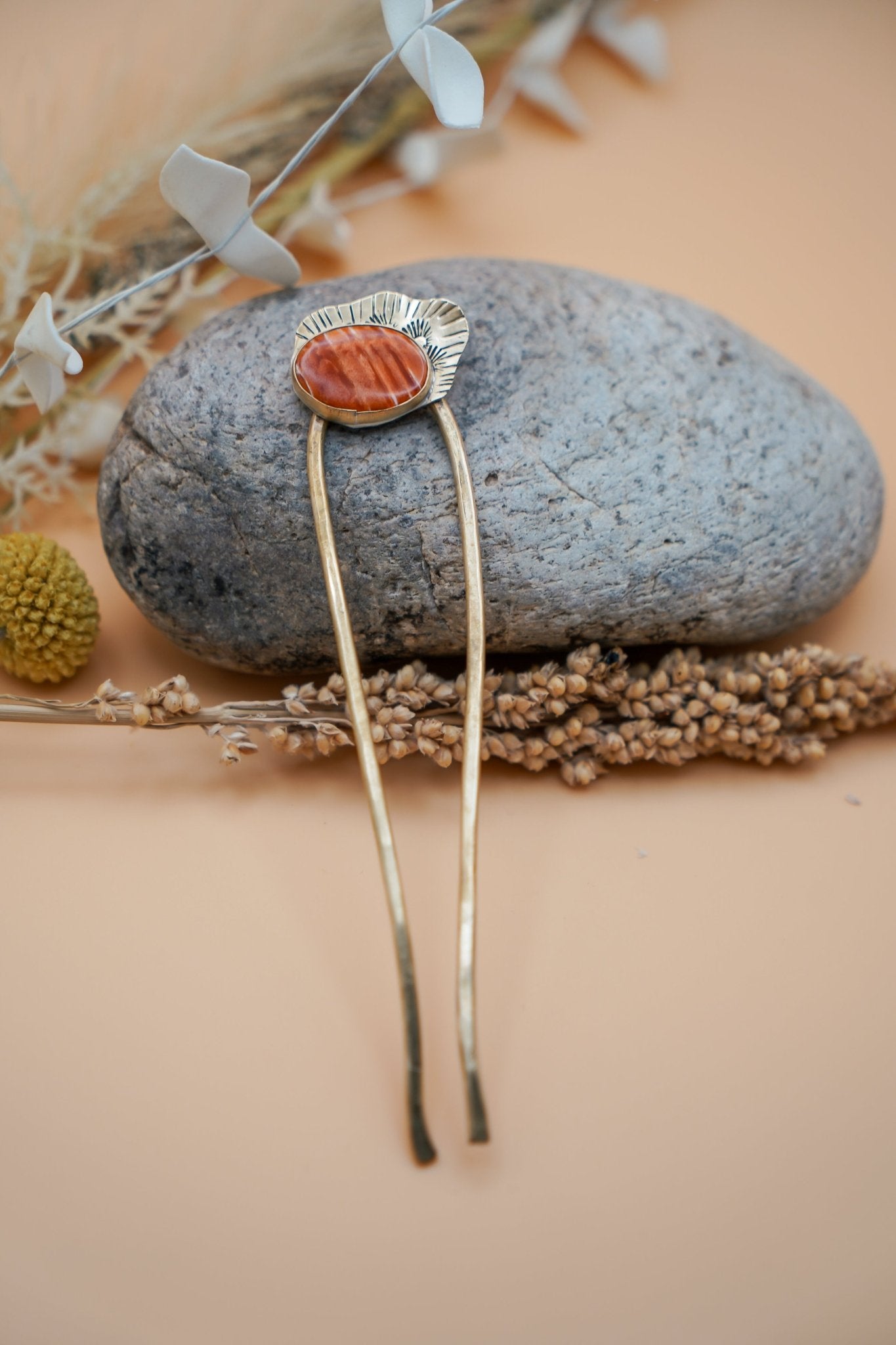Hair Fork in Spiny Oyster - Golden Road Crafted