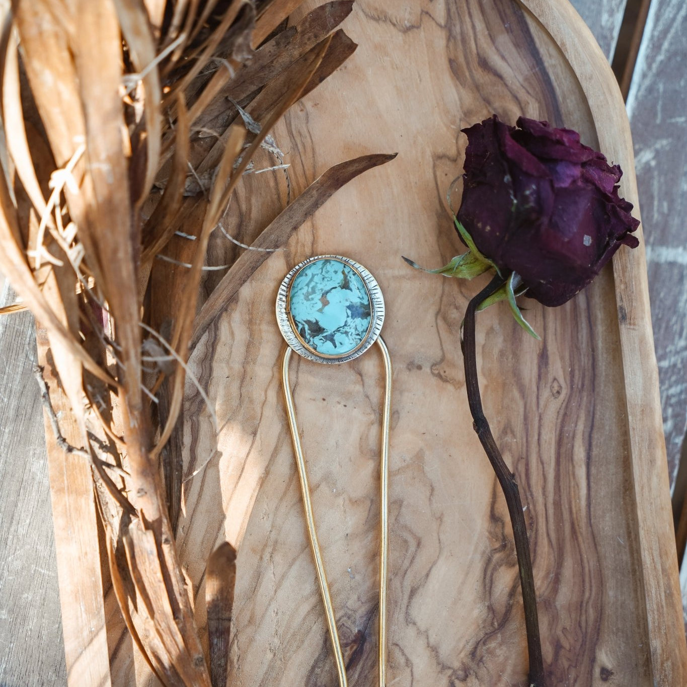 Hair Fork in Turquoise - Golden Road Crafted